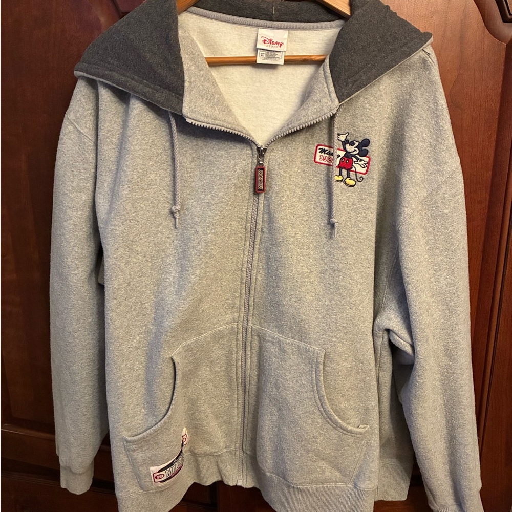 Disney Light Gray Hoodie with Mickey Design
